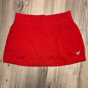 Red Varsity Skort with Small White Logo